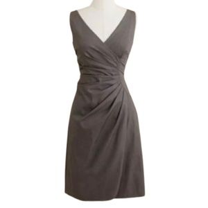 🌟New 2 JCREW Knot Front Sheath Dress Ramona Cotton Dark Formal Gray Short 42859